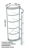 Радиусный угловой элемент с распашной дверью 